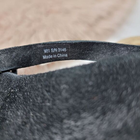 Ugg Jullita Strappy BlackSuede Cork Wedge Womens Sandals Shoes Size 11 - Picture 9 of 10